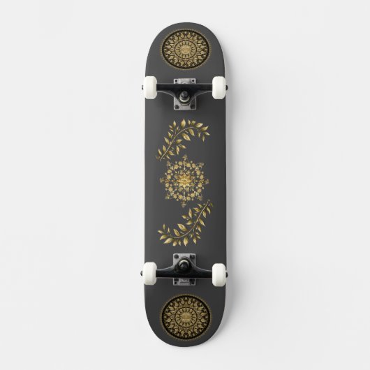 Goud patroon Leaf Design Skateboard (Voorkant)