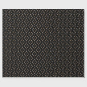 Goud patroon op zwart. cadeaupapier (Vlak)