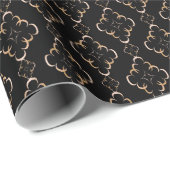 Goud patroon op zwart. cadeaupapier (Rol Hoek)