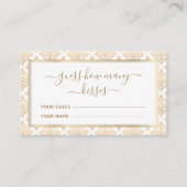 Goud Patroon Raad Hoeveel Kusjes Bruiloft Spel Informatiekaartje (Voorkant)