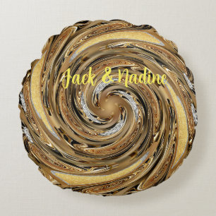 Goud patroon Rond Kussen