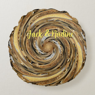 Goud patroon Rond Kussen