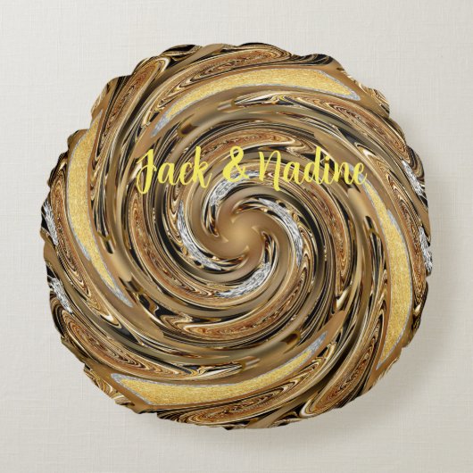 Goud patroon Rond Kussen (Voorkant)