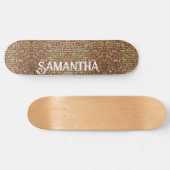 Goud | patroon van kopersparkle persoonlijk skateboard (Horizontaal)