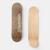 Goud | patroon van kopersparkle persoonlijk skateboard (Voorkant)