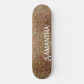 Goud | patroon van kopersparkle persoonlijk skateboard (Voorkant)
