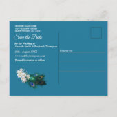 Goud, Peacock Feathers op Emerald Green Silk Aankondigingskaart (Achterkant)