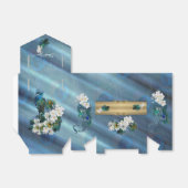 Goud, Peacock Feathers op Emerald Green Silk Bedankdoosjes (Uitgevouwen)