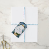 Goud, Peacock Feathers op Emerald Green Silk Cadeaulabel (Met Touw)