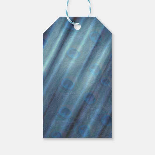 Goud, Peacock Feathers op Emerald Green Silk Cadeaulabel (Achterkant)