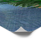 Goud, Peacock Feathers op Emerald Green Silk Poster (Hoek)