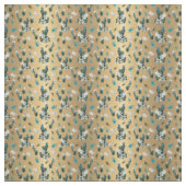 Goud - Peacock Feathers Running Print Stof (Swatch)