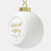 Goud penseel, gehuwd en verrukt huwelijk keramische bal ornament (Rechts)