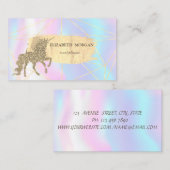 Goud penseel Slag, Lijnen, Unicorn Holographic Visitekaartje (Voorkant / Achterkant)
