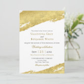 Goud penseel zorgt voor een moderne goudbruis kaart (Staand voorkant)