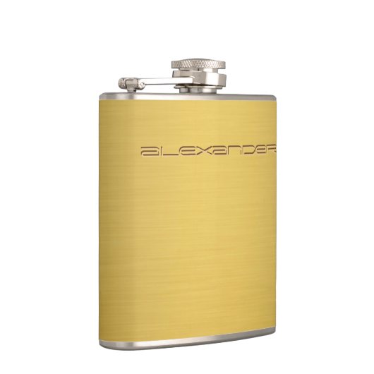 Goud penseeld met aangepaste gegraveerde naam heupfles (Rechts)