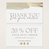 Goud penseelstreken dankzij de kortingskaart visitekaartje (Voorkant /achterkant)