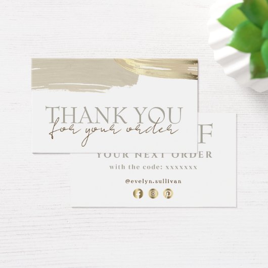 Goud penseelstreken dankzij de kortingskaart visitekaartje (Bureau)