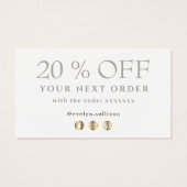 Goud penseelstreken dankzij de kortingskaart visitekaartje (Achterkant)