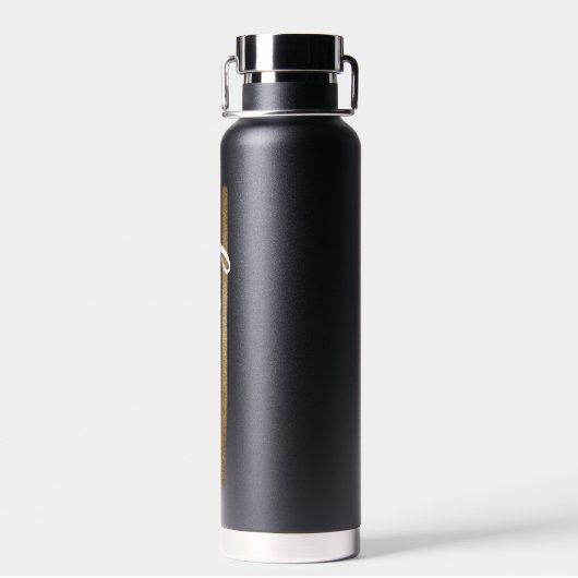 Goud penseelstreken Handlettering Name Script Waterfles (Achterkant)