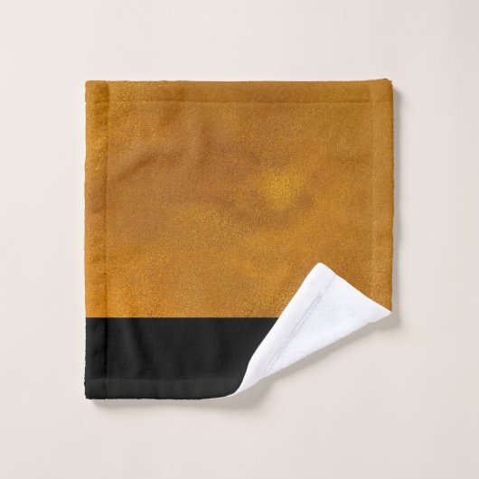 Goud personaliseren met zwart bad handdoek (Wasdoekje)