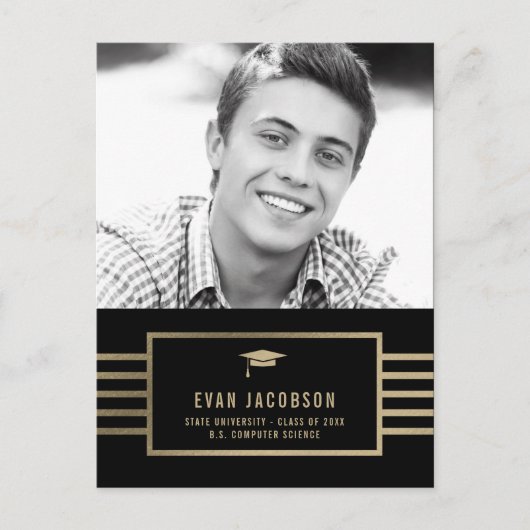 Goud Pet BEWERKBARE KLEUR Afstuderen Briefkaart (Voorkant)