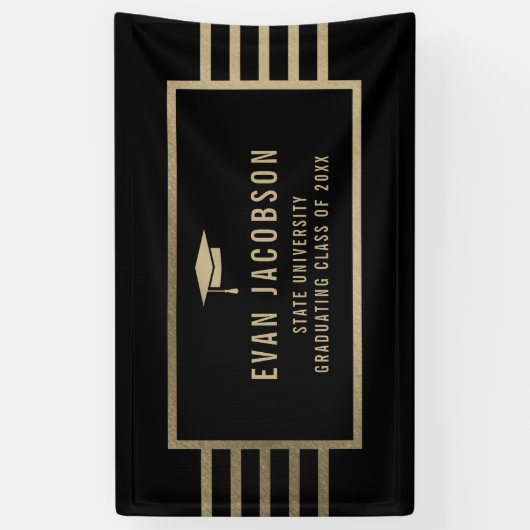 Goud Pet - EDITABLE KLEUR Afstuderen - banner (Verticaal)