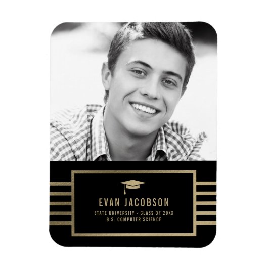 Goud Pet - EDITABLE KLEUR Afstuderen Magnet Magneet (Verticaal)