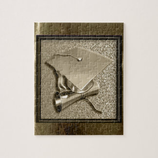 Goud Pet en diploma goud Legpuzzel