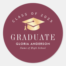 Goud Pet Maroon Afstuderen