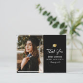 Goud pet Zwart Dank u afstuderen Briefkaart (Staand voorkant)