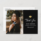 Goud pet Zwart Dank u afstuderen Briefkaart (Voorkant / Achterkant)