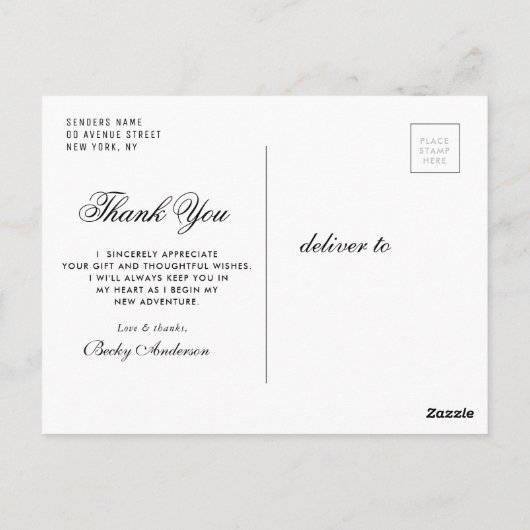 Goud pet Zwart Dank u afstuderen Briefkaart (Achterkant)