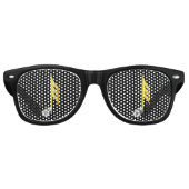 Goud pictogram van een muzieknoot 1/32 retro zonnebril (Voorkant)