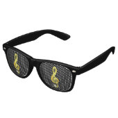 Goud pictogram van een muzieknoot G-Clef Retro Zonnebril (Gekanteld)