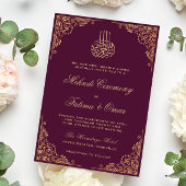 Goud  Plum Islamitisch Mehndi Ceremonie Kaart