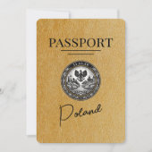 Goud Polen paspoort Bewaar de datum Save The Date (Voorkant)