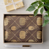 Goud pompoen en bruine herfst ontkoppeling tissuepapier (Geschenk)