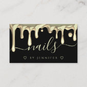 Goud Pools drift nagelt artistieke QR-code zwart Visitekaartje (Voorkant)