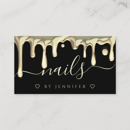 Goud Pools drift nagelt artistieke QR-code zwart Visitekaartje (Voorkant)