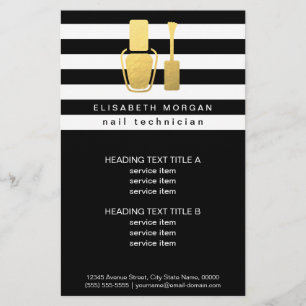 Goud Pools flesje Nail-technicus Trendy striped Flyer
