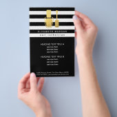 Goud Pools flesje Nail-technicus Trendy striped Flyer (Hand)