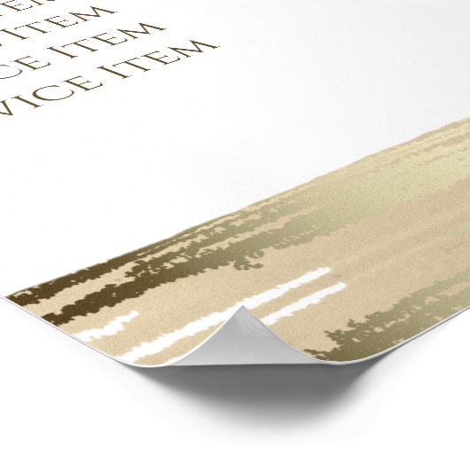 Goud Poster Prijslijst penseelstreken (Hoek)