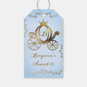 Goud Prinses Carriage Blauw Storybook Royal Cadeaulabel (Achterkant)