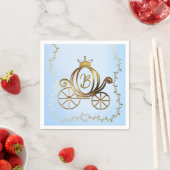 Goud Prinses Carriage Blauw Storybook Royal Servet (Insitu)