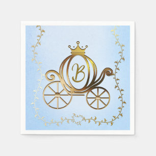 Goud Prinses Carriage Blauw Storybook Royal Servet