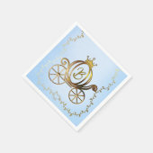 Goud Prinses Carriage Blauw Storybook Royal Servet (Hoek)