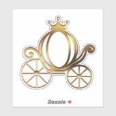 Goud Prinses Carriage Blauw Storybook Royal Sticker (Vel)