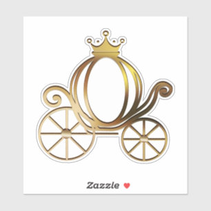 Goud Prinses Carriage Blauw Storybook Royal Sticker