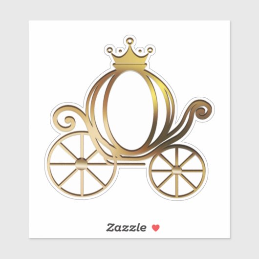 Goud Prinses Carriage Blauw Storybook Royal Sticker (Vel)